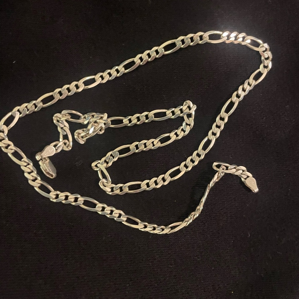 4mm figaro chain 22” sterling silver 925